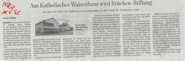 NRZ_20250616 - Aktuelles | Brücken-Stiftung - Katholisches Waisenhaus Emmerich